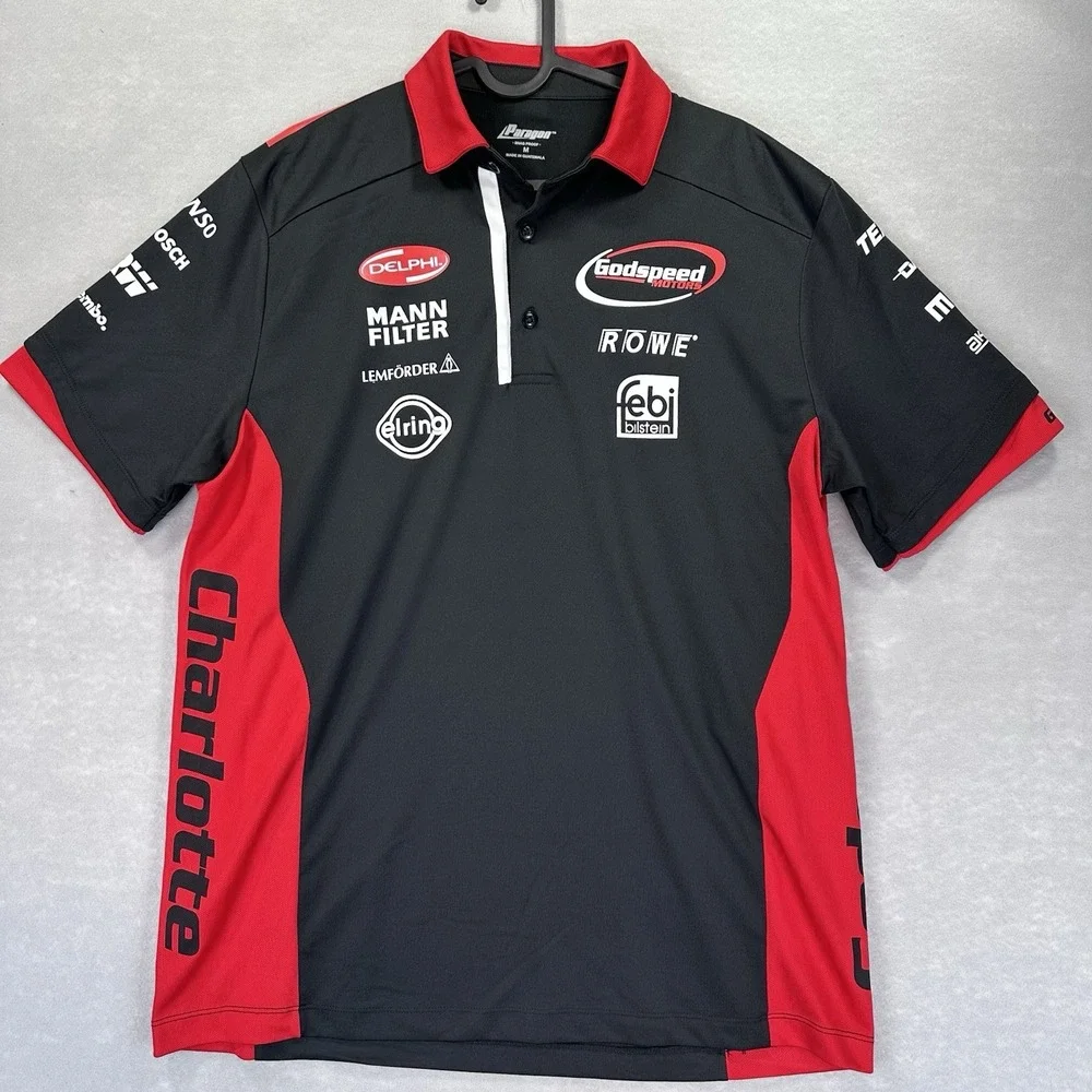 Godspeed Motors Bosch Rowe Delphi Racing Race Charlotte NC Paragon Polo Shirt‎ M